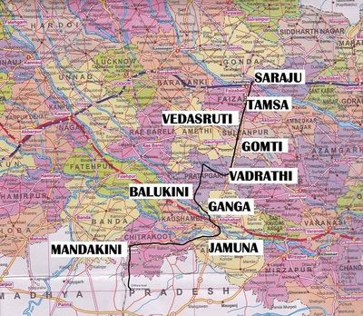 Saryu River Map In Uttar Pradesh India Travel | Forum: Off The Beaten Trail In India - Rivers Of Ramayana -  Page 2