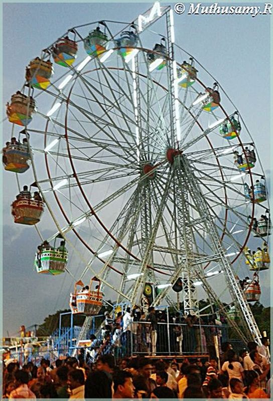 Illuminated Giant Wheel at ITI TradeFair, Island Grounds, Chennai