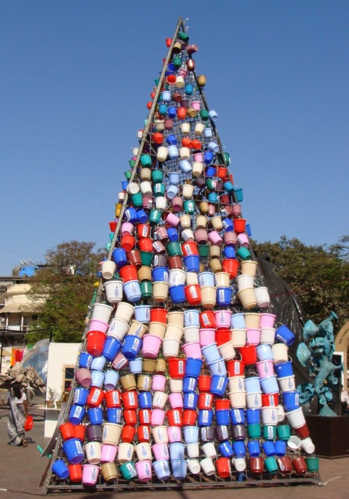 Pyramid of plastic buckets - India Travel Forum | IndiaMike.com