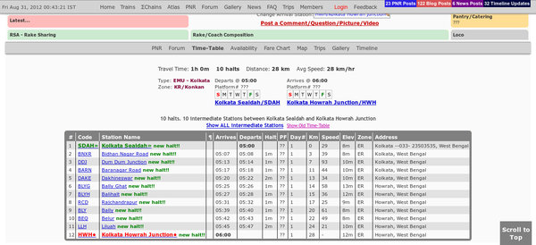 indian railway time table java application download