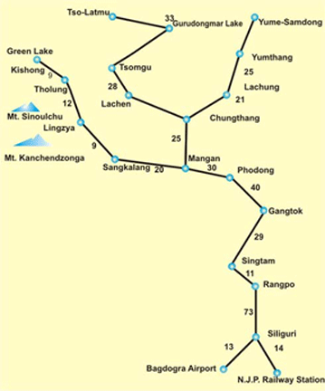 North Sikkim Map